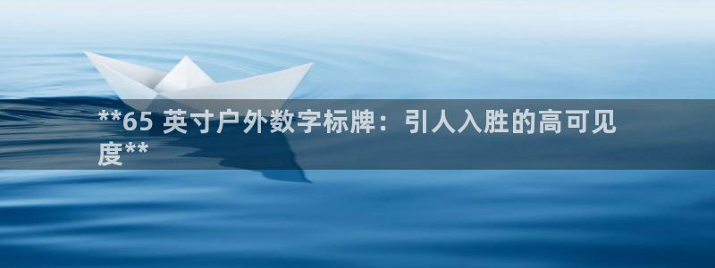 杏宇平台好吗：**65 英寸户外数字标牌：引人入胜的高可见
度**