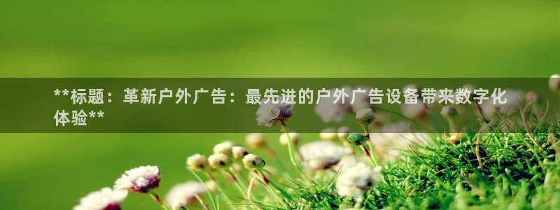 杏宇平台提现为什么这么久呢：**标题：革新户外广告：最先进的户外广告设备带来数字化
体验**