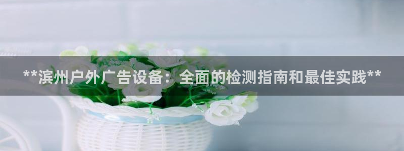 杏宇平台登陆：**滨州户外广告设备：全面的检测指南和最佳实践**