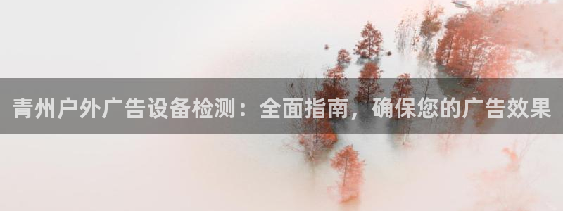 杏宇平台代理多少钱一次：青州户外广告设备检测：全面指南，确保您的广告效果
