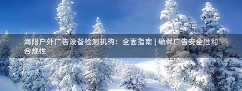 杏宇官方平台官网入口：海阳户外广告设备检测机构：全面指南 | 确保广告安全性和
合规性