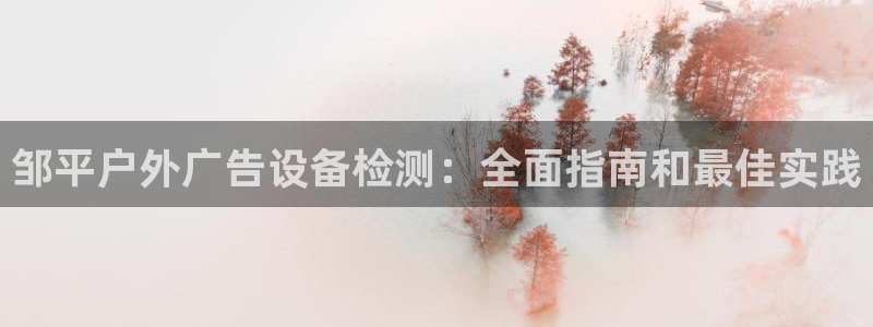 杏宇平台代理怎么赚钱：邹平户外广告设备检测：全面指南和最佳实践