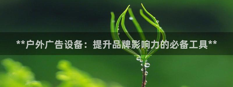杏宇平台代理多少钱：**户外广告设备：提升品牌影响力的必备工具**